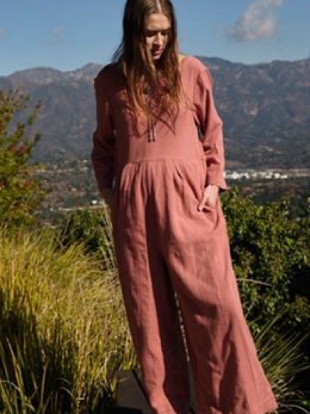 Free People Shiloh One-Piece Jumpsuit in Rose Smoke